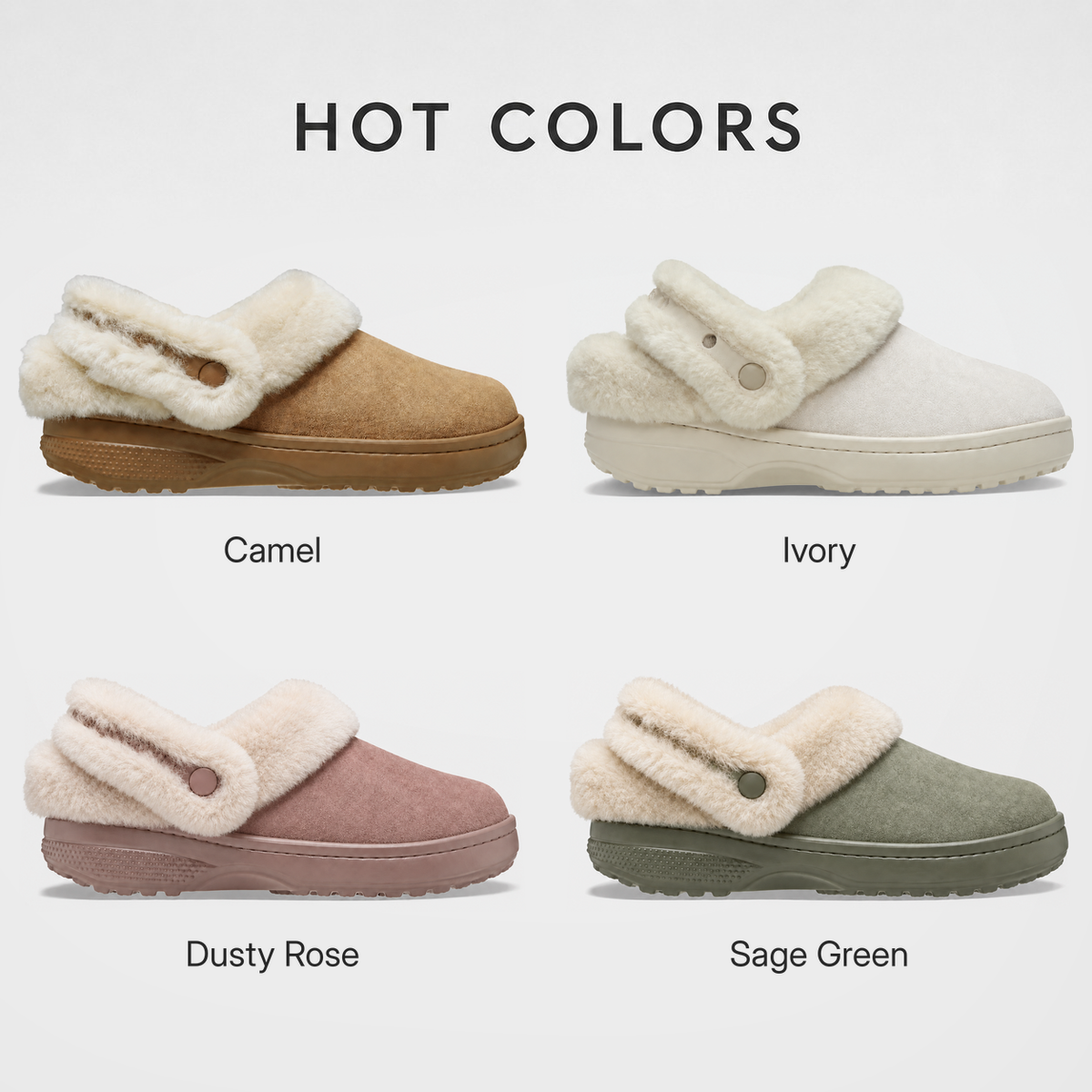 Women‘s Unfurgettable Furry Lined Clogs, Fuzzy Slippers